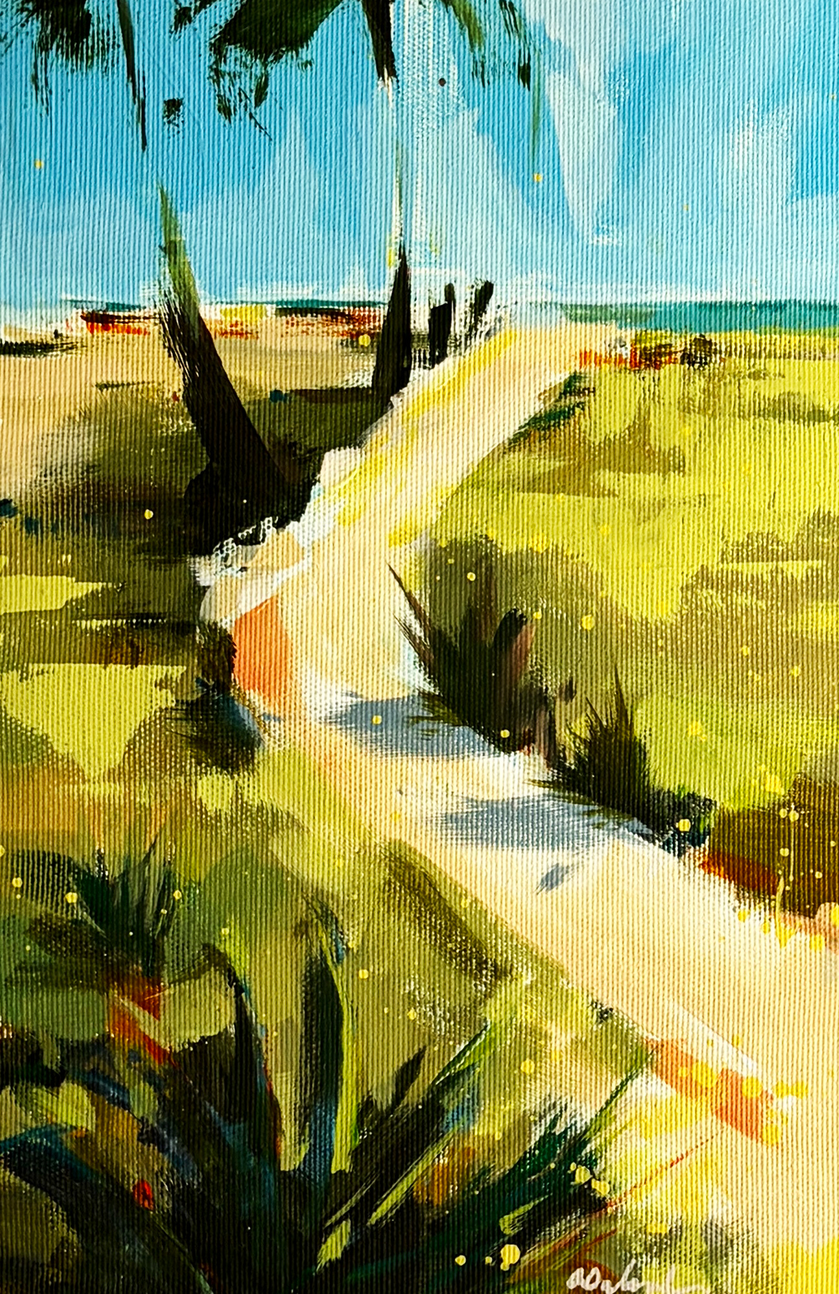 Faro paintings: a passage in Cidade Velha, Faro, showing stone textures and quiet walkways.